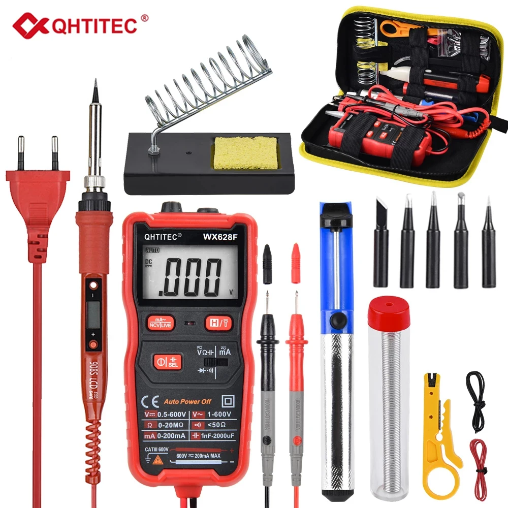 

220V 80W Electric Soldering Iron Kits Temperature Adjustable LCD Display with Multi-function Multimeter Solder Welding Tools JCD