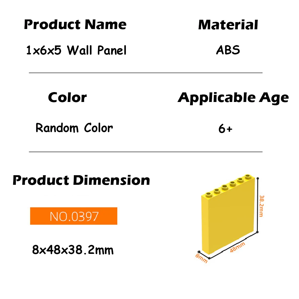 10PCS MOC 1x6x5 Wall Panel Compatible with legoeds Building Blocks Window City House Parts Construction Bricks Toys 59349 35286