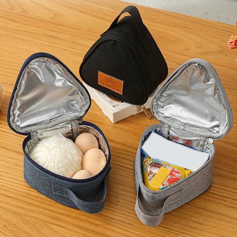 Borsa per il pranzo isolata triangolare addensare il dispositivo di raffreddamento termico Bento Box Bags contenitore per alimenti portatile da