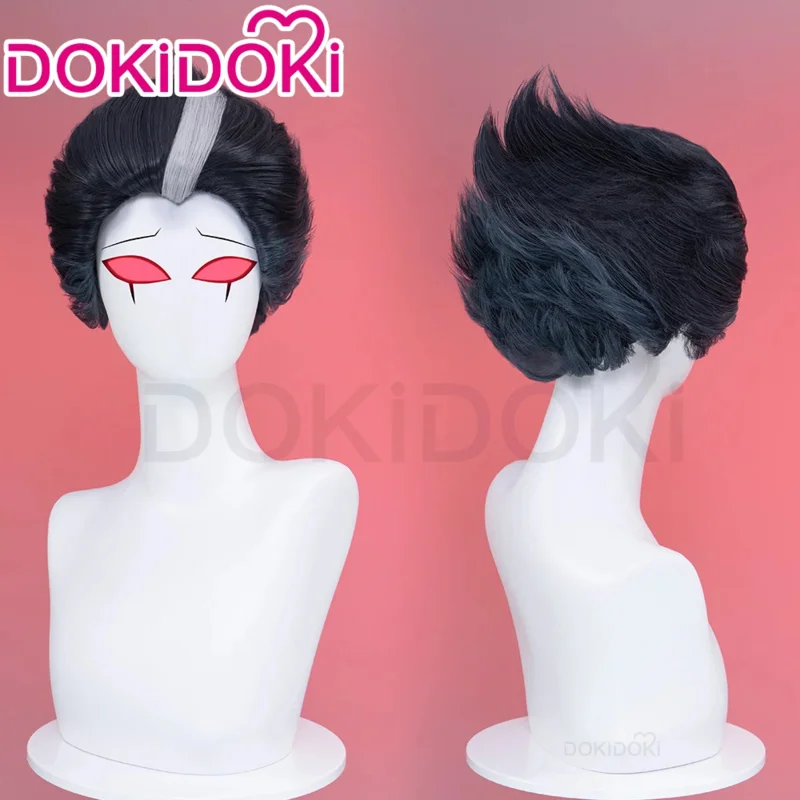LQIN STOCK Stolas Goetia Wig Anime Cosplay Wig DokiDoki Men 28cm Short Hair Stolas Goetia Cosplay High Heat Resistant Free Cap