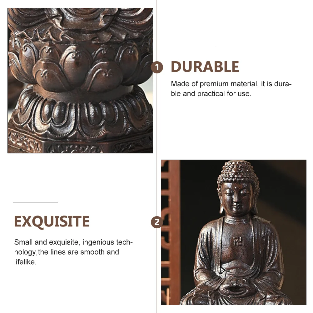 

Agarwood Buddha Ornaments Exquisite Wooden Carving Home Desktop Decor Vintage Religious Gift for Buddhist Culture Enthusiasts