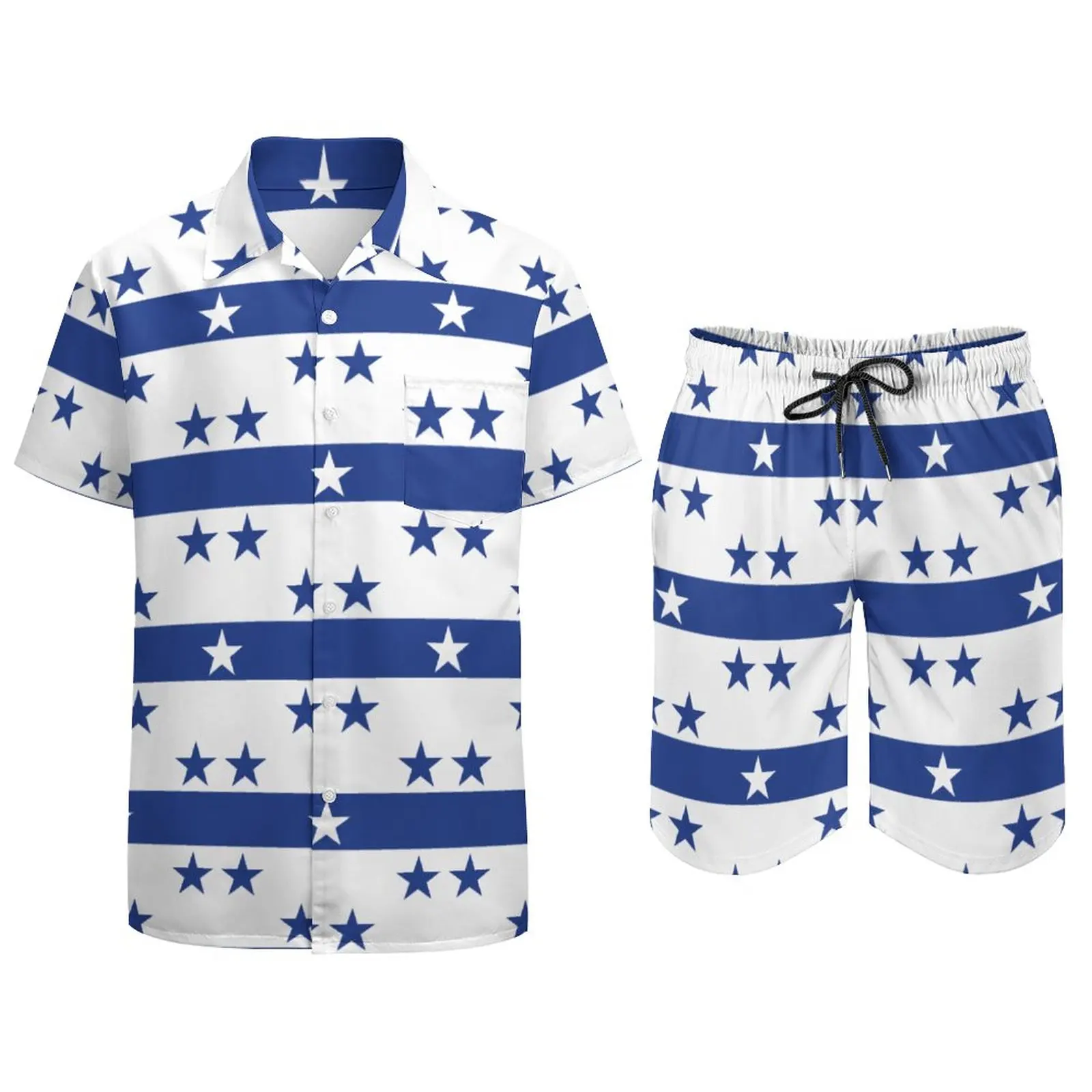 Men's Beach Suit Flag of The Gambier Islands 2 Pieces Pantdress  top Quality  Running Novelty