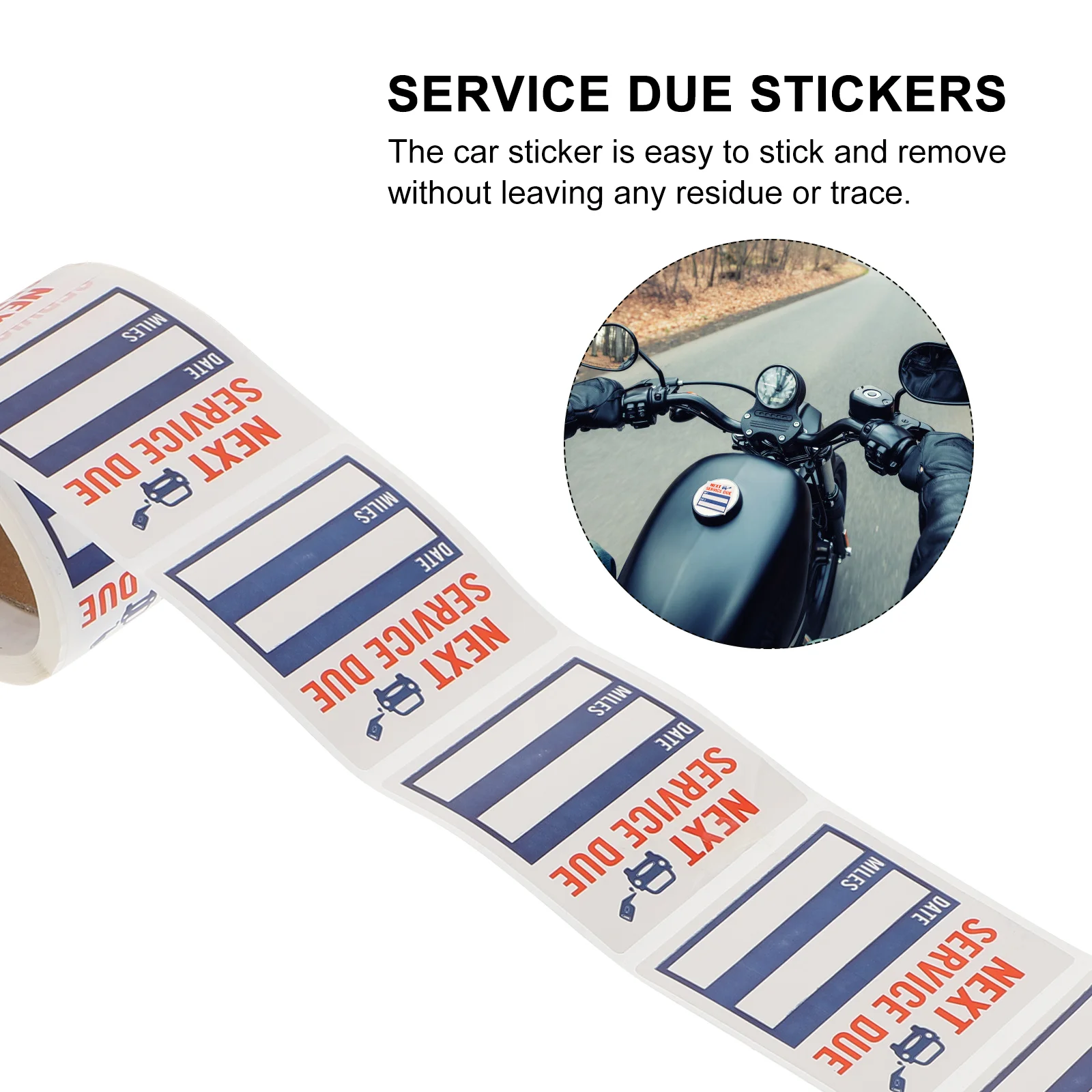 Stickers Labels Auto Adhesive Maintenance 5X5X01cm Window for Car Blue Removable Oil Change Reminder