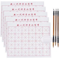 14pcs No Ink Chinese Calligraphy Set Chinese Calligraphy for Beginners Professionals Grid Water Writing Magic Cloth 3pcs