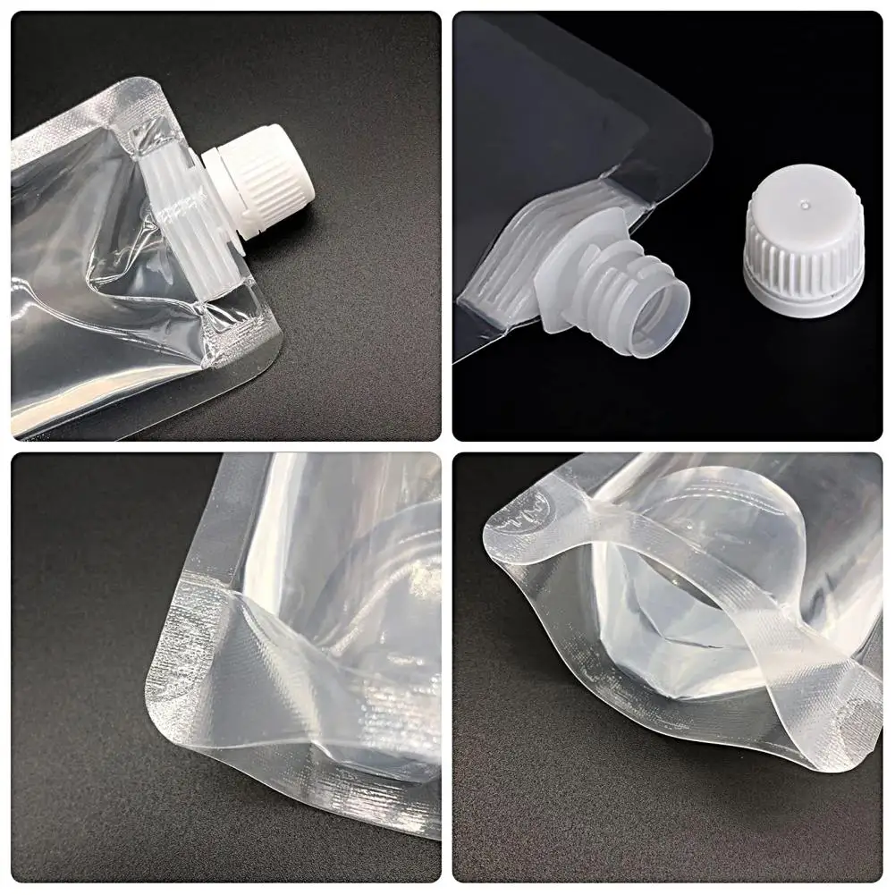 10PCS Travel Drink Leak Proof with Screw Cap Spout Plastic Bags Sealed Juice Storage Bag Beverage Summer Ice Cold Drink Pouch