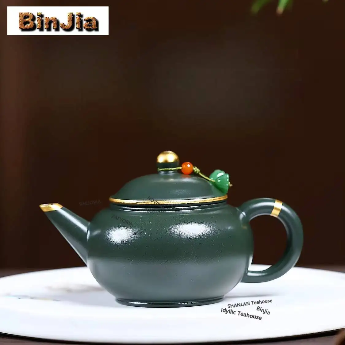 180ml Authentic Yixing Purple Clay Teapots Handmade Gold Drawing Pot Raw Ore Green Mud Kettle Chinese Zisha Tea Set Tea Services