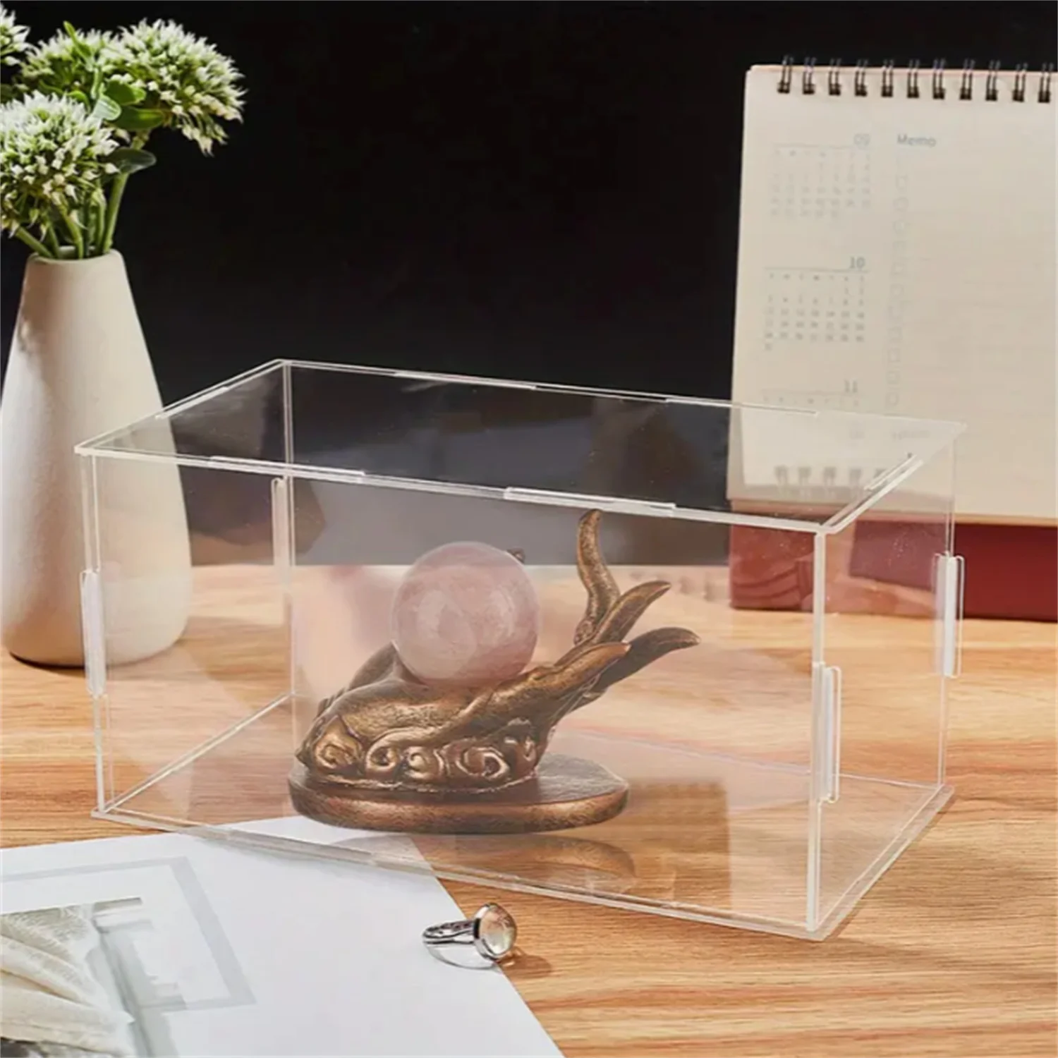 1pcs,Clear Acrylic Display Case Countertop Box Organizer Stand Dustproof Protection Showcase for Action Figures/Toys/Collectible