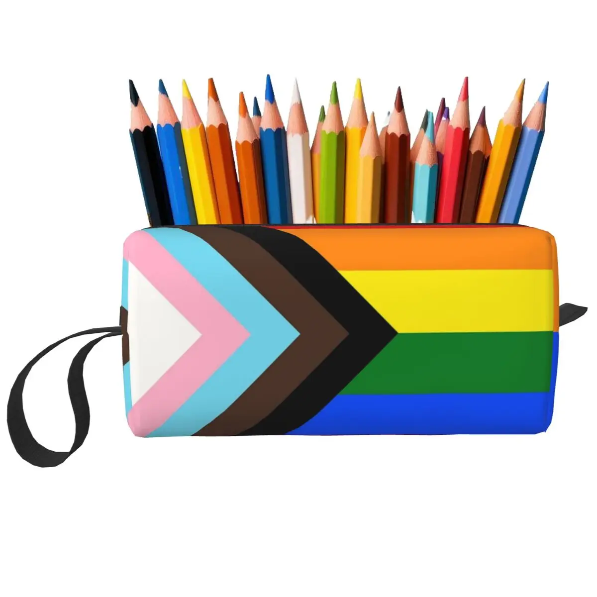 

Пенал с флагом Progress Pride для студентов, школьная коробка для ручек, сумка-карандаш, канцелярские принадлежности, дорожная женская косметичка-органайзер