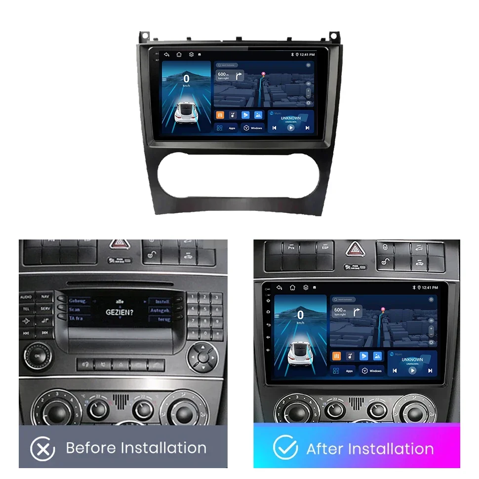 Car Radio Multimedia Player for Mercedes Benz C Class W203 C200 C230 C240 C320 C350  2005-2009 8core Carplay Smart Car Systems