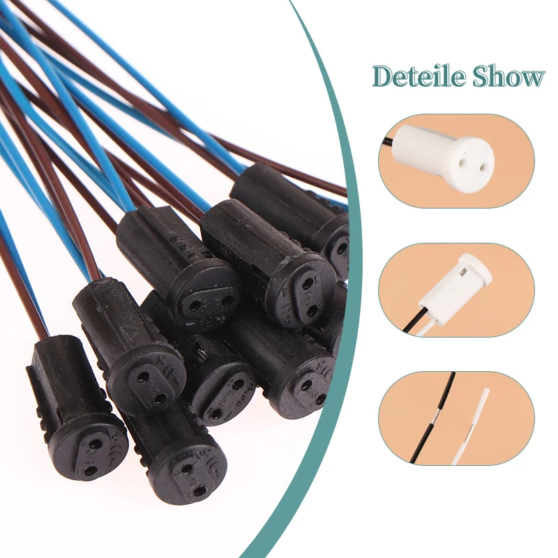 

10 шт./лот G4 цоколь для лампы, проводной адаптер с проводом 10 см/20 см, держатель лампы G4 для светодиодных хрустальных головок, лампочка, галогенная лампа