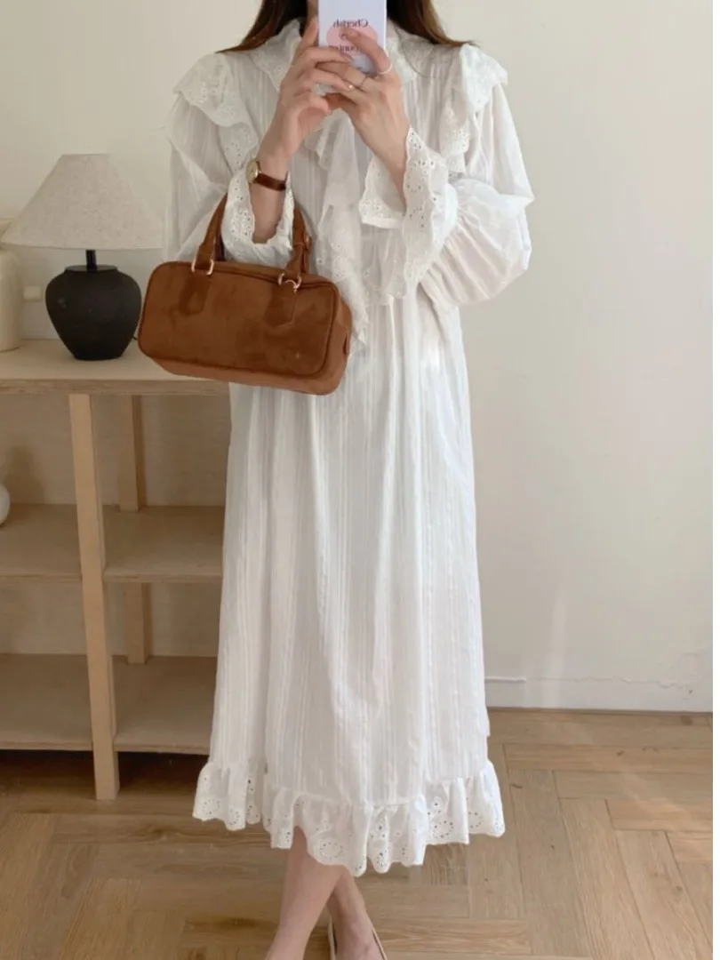 

Женское платье с вышивкой в стиле ретро, с цветочным узором, прямого кроя, с ажурными вставками, новинка ранней весны, в стиле корт-платье.