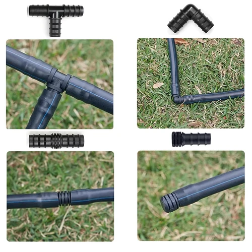 Imagen 1 del producto Conectores de extremo de púas de PE de 15mm, 18mm y 24mm, acoplamientos, conector en T recto, Micro tubo de riego por goteo, accesorio de reparación para riego de jardín