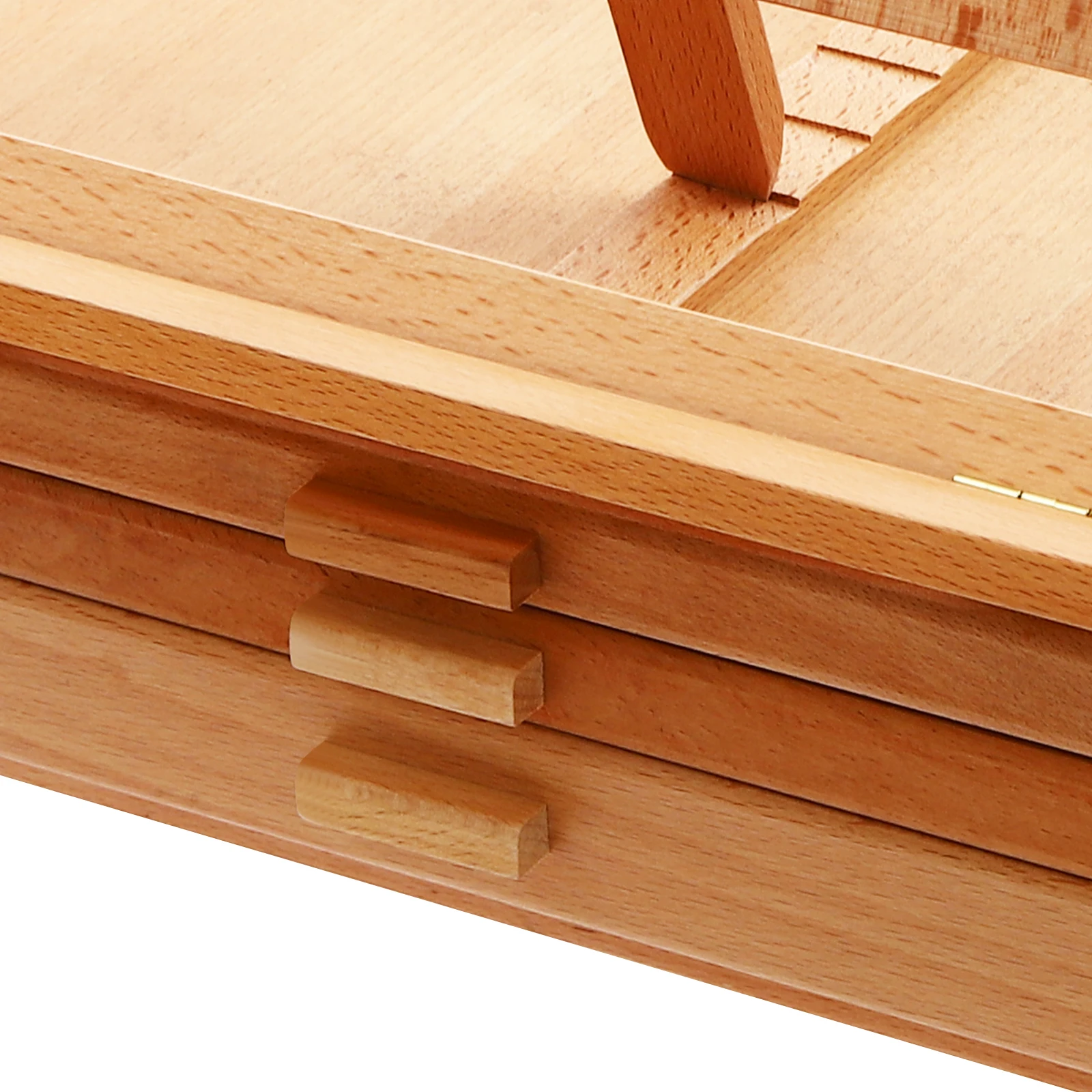 Tabletop Drawing Board Stand with 3 Drawers and 11 Compartments, Beech Wood Storage Easel 0-60° Tilt Adjustable, Portable Sketch Box for Painting Supplies, Ideal Gift for Artists Beginners view 8