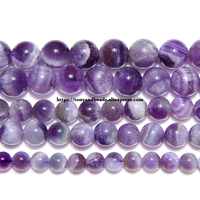 Natural Stone Dream Lace Color Purple Amethyst Crystals Round Loose Beads 15\