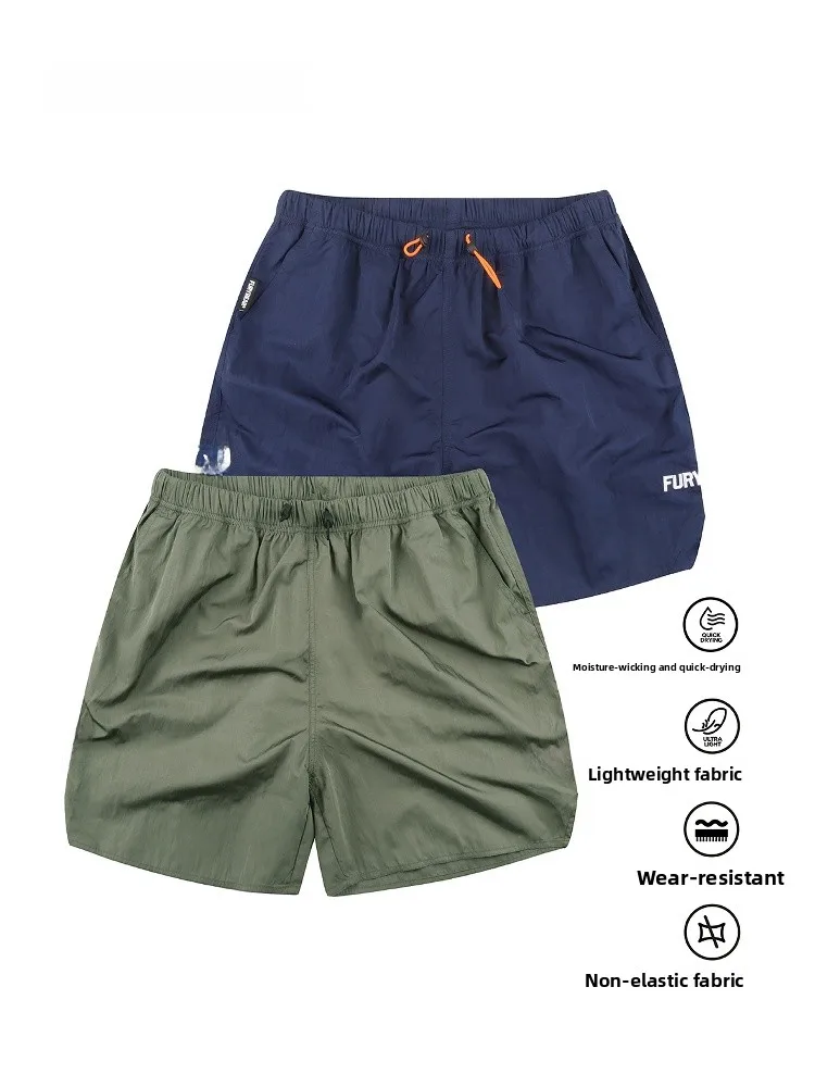 

FuryBear Summer Thin Qui Dry Ice Skin orts Sport Fitn Beach Simple Embroidery een Spor Casual Straight Leg ...