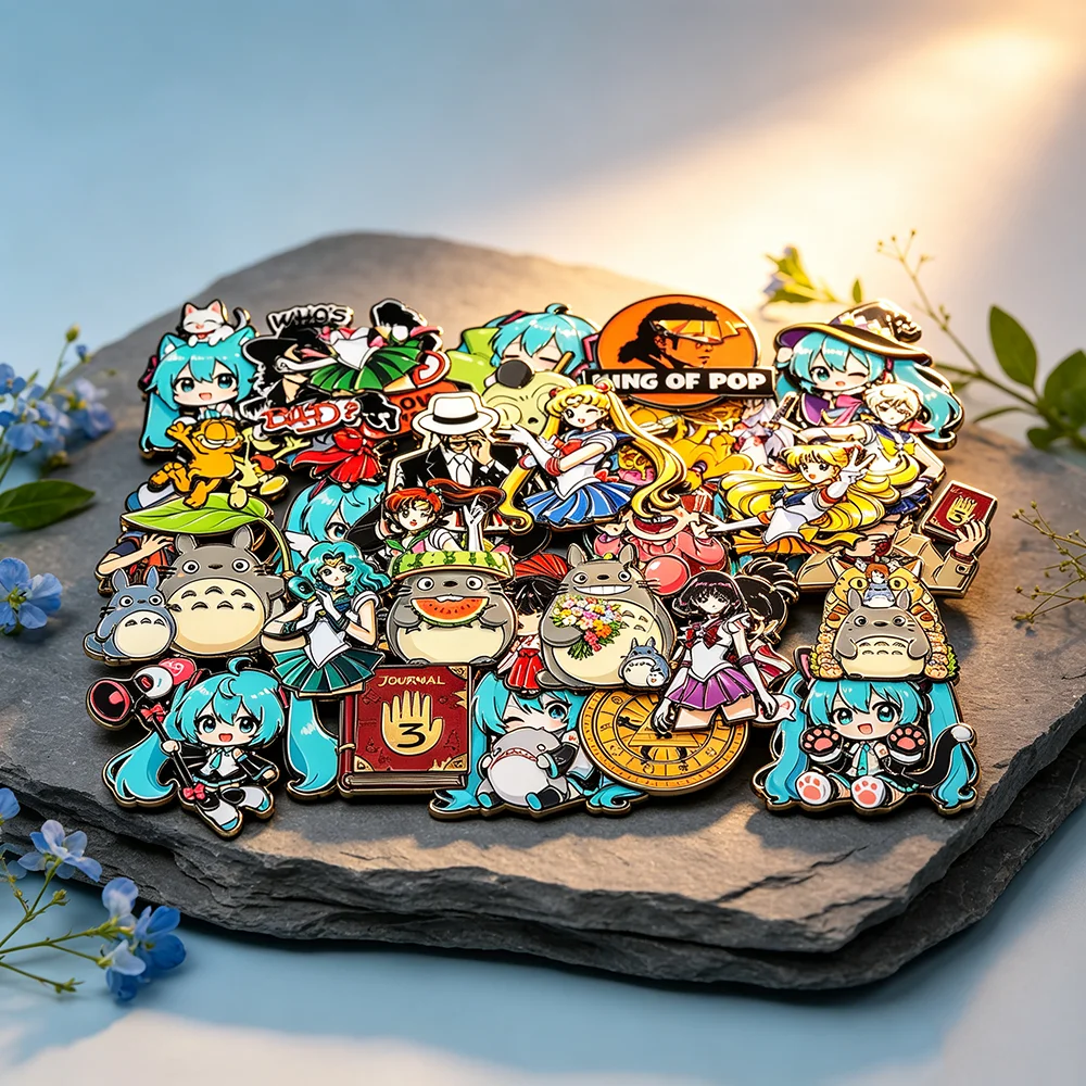 Enamel Pin Brooch Set, Anime Cartoon Surprise Delivery, Wishing Gift, Metal Badge for Backpack Fans Collection, Random, 20Pcs