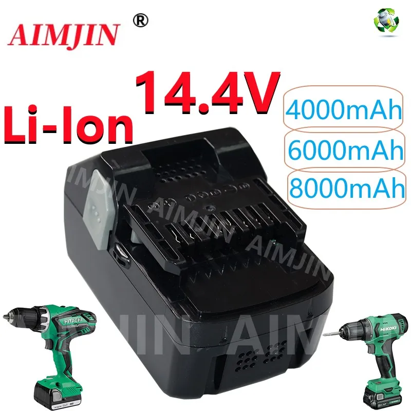 For Hitachi 14.4V 4/6/8Ah Li-ion power tool battery BSL1415 BSL1430 CJ14DSL BSL1440 330067 330068 330139 330557  Tools Batteries