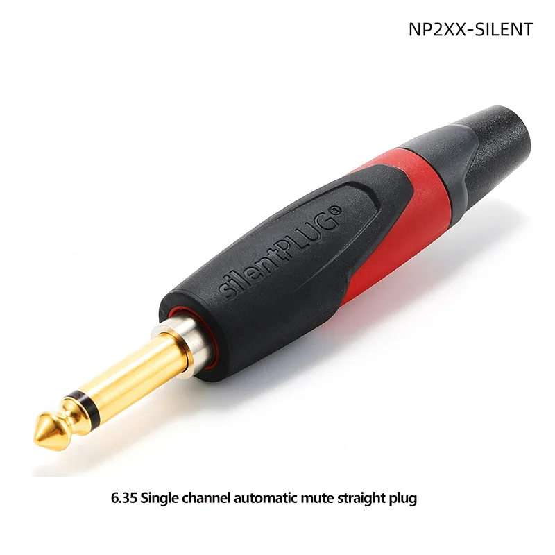 

Large 2 Core NP2XX/NP2RX-AU-SILENT TR 6.35 Mm/(1/4" Jack) Professional Instrument (guitar) Gold Plated Silent Audio Plug