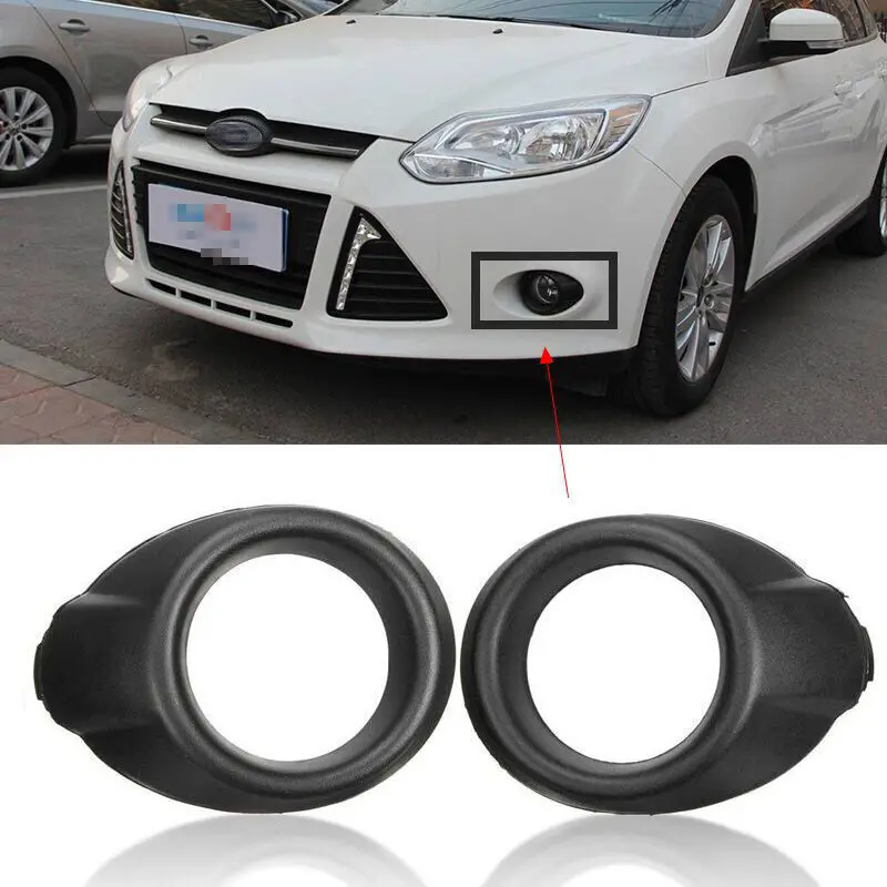 

1Pair Car Fog Light Housing Replacement For Ford Focus Mk3 2011-2014 Exterior Bumper Fog Light Lamp Cover Shell Surround Chrome