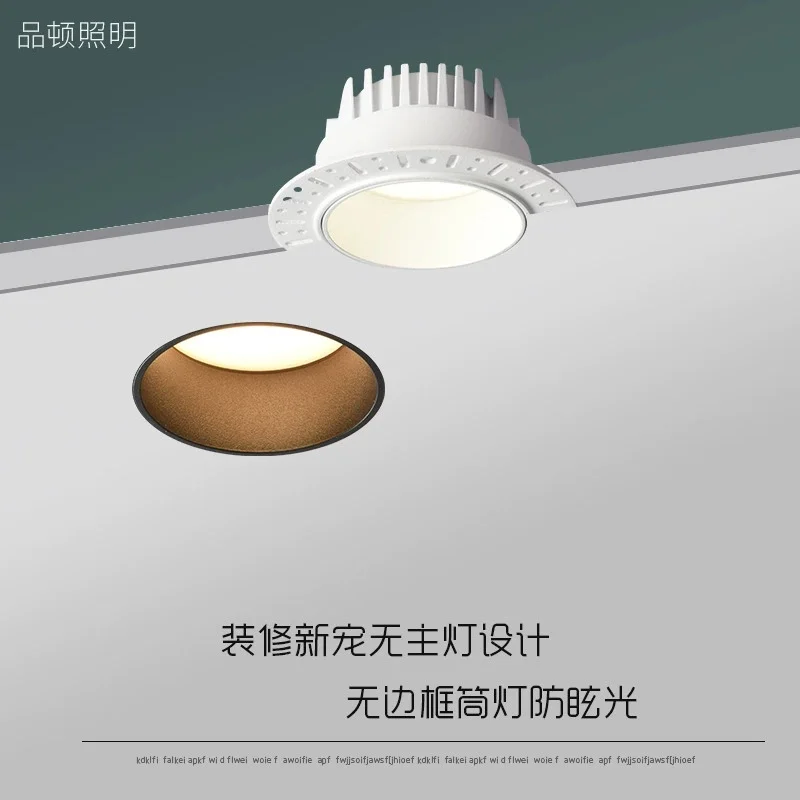 

Borderless Embedded Anti Glare COB Downlight 7W 10W 12W 15W AC110V 85-265V Spotlight Ceiling Lamp, Suitable For Hotel And villa