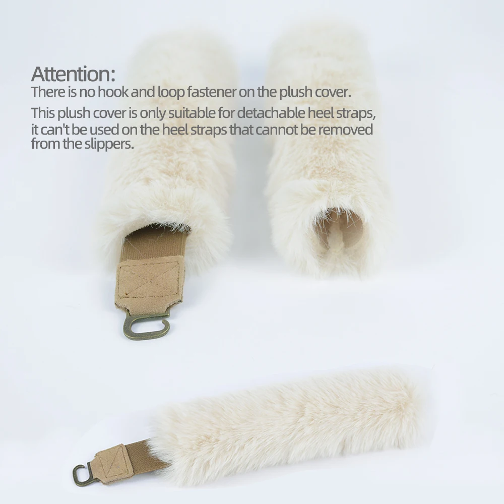 1 set for cotton slippers snow boots warm fluffy plush heel strap covers furry sleeves belts non-slip anti-loose bonds shoelaces
