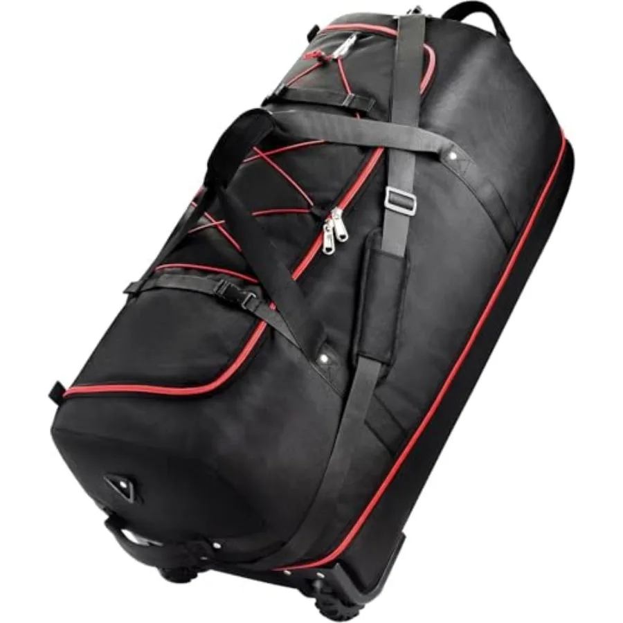 Rolling Duffle Bag with Wheels, 110L/140L Expandable Soft-Sided Foldable Duffle Bag with 2 Rubber Wheels, Packable 32" Rolling