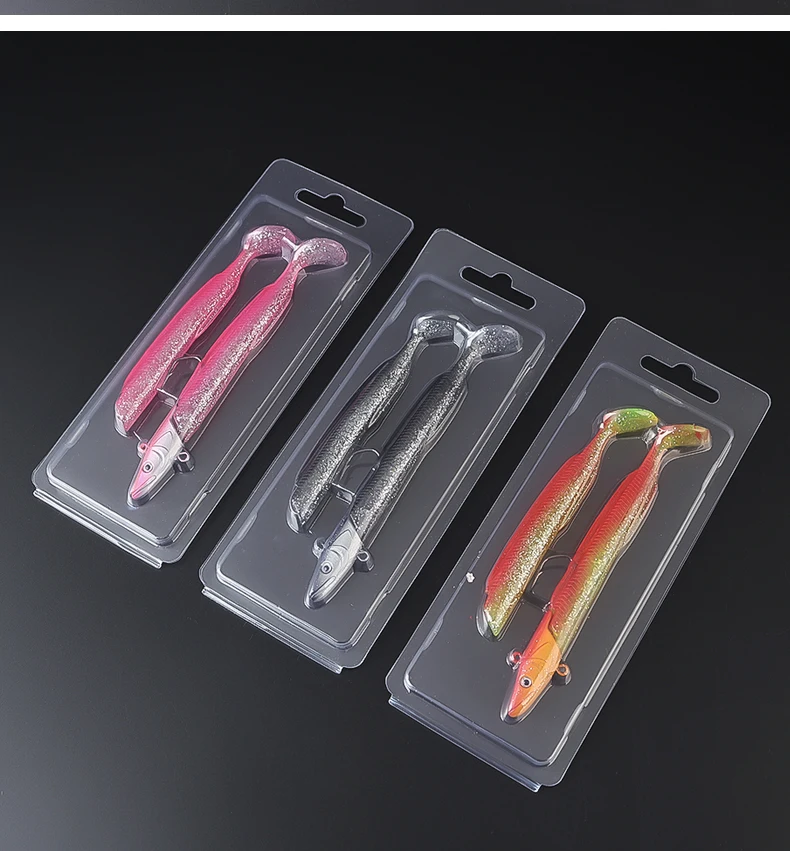 TAIYU Set Leuchtköder Weichköder Aal T-Flosse 12cm 23g Langsam Sinkender Bleikopf-Lure Kunstköder für Barsch/Forelle/Hecht – Detail 16