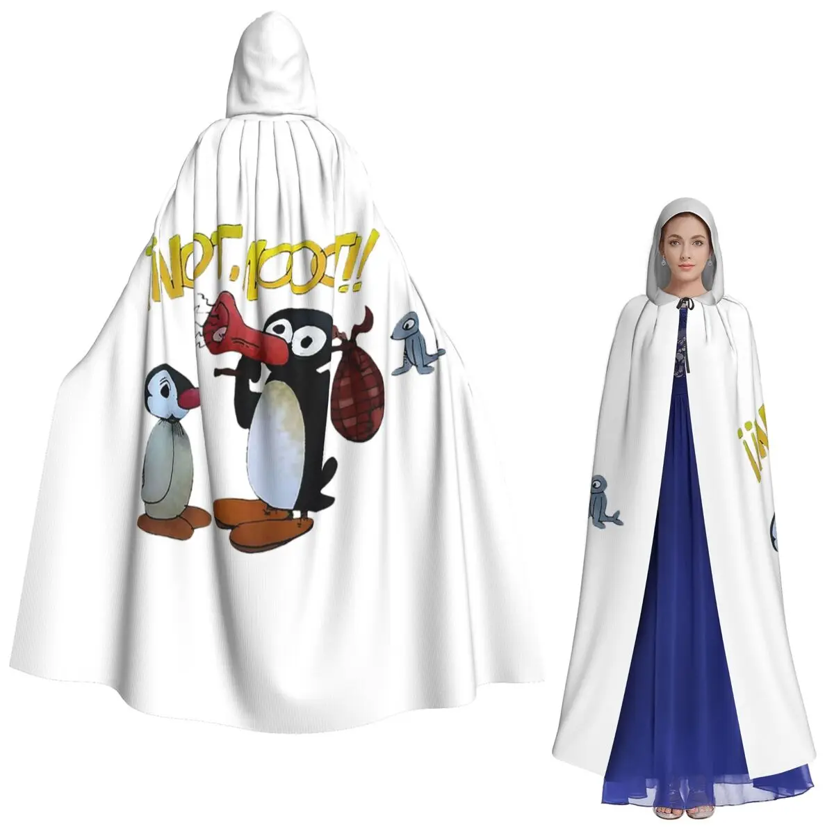 Pinguino Noot Noot Mantello lungo con cappuccio Strega Costume medievale Mantello cosplay HalloweenParty Adulto Unisex