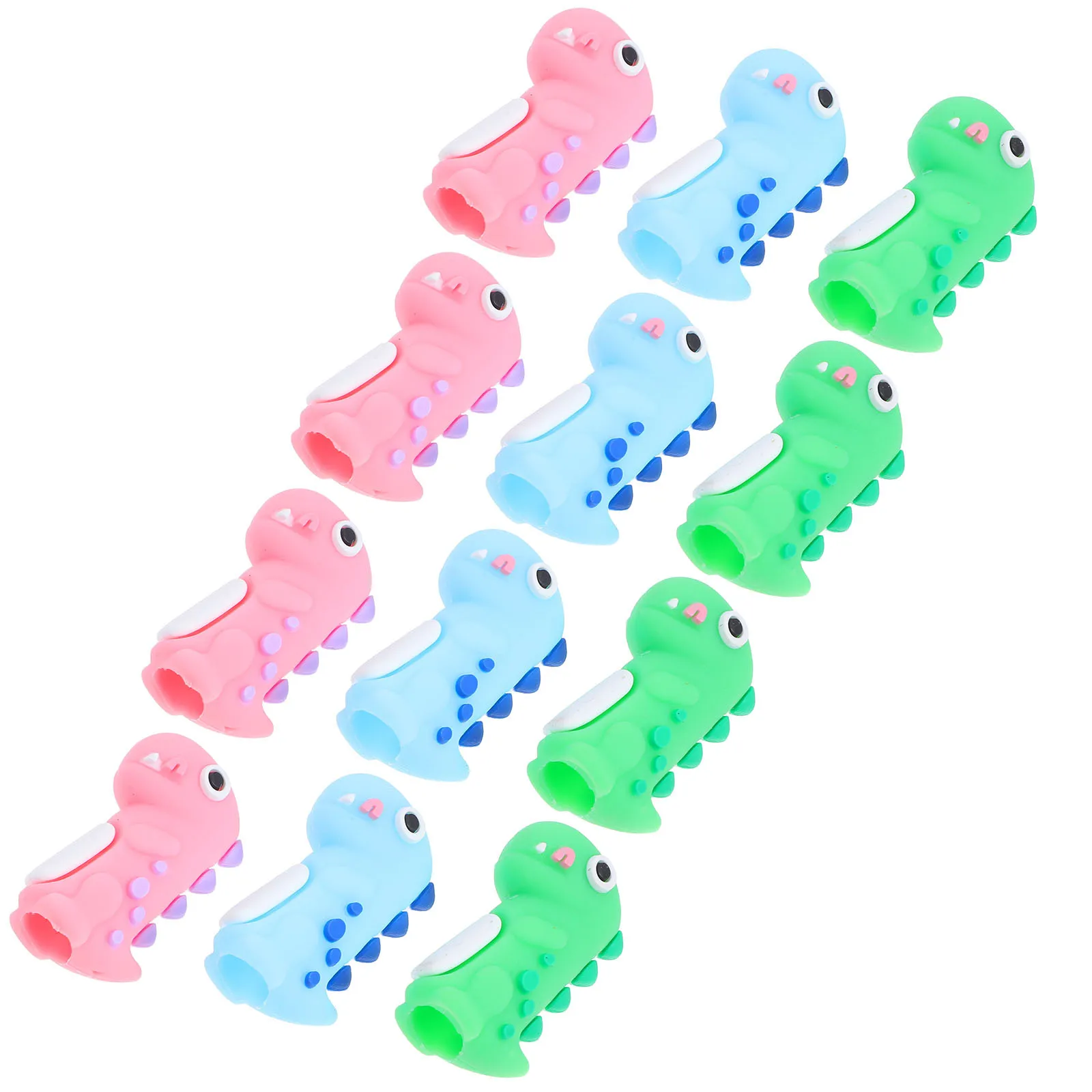 12Pcs Adorable Animal Pencil Caps Silicone Pencil Extender Decoration Accessory for School Office Home Use Classroom