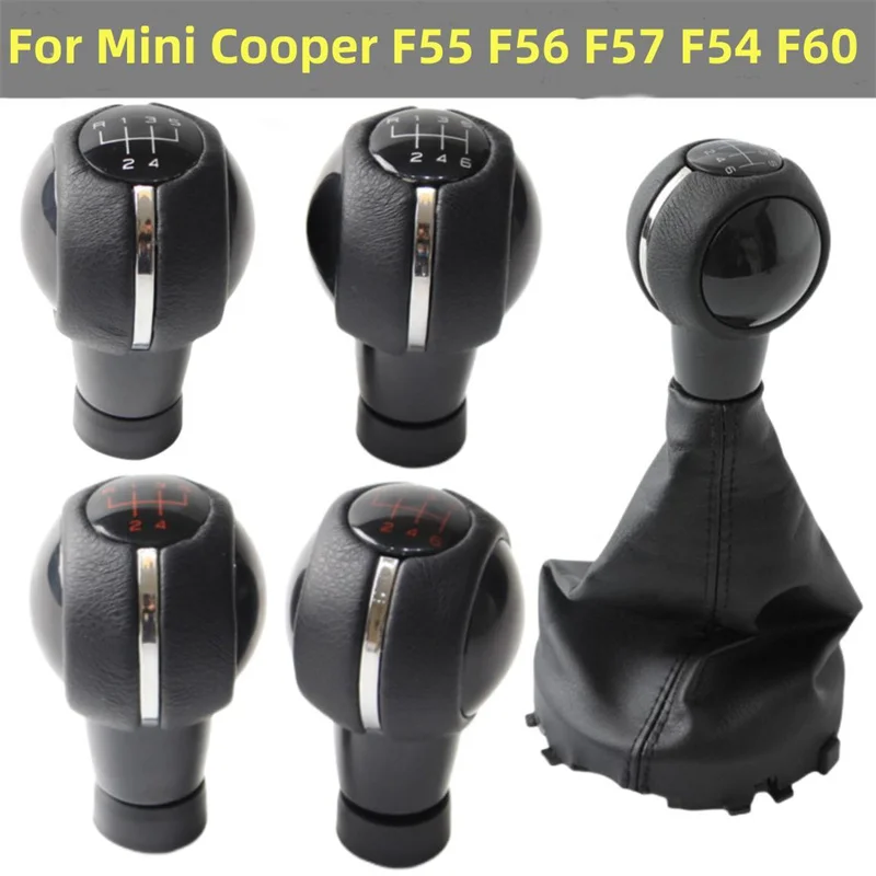 For Mini Cooper F54 F55 F56 F57 F60 Leather Gear Shift Knob Shifter Lever Stick Gaiter Boot Cover Cars Accessories