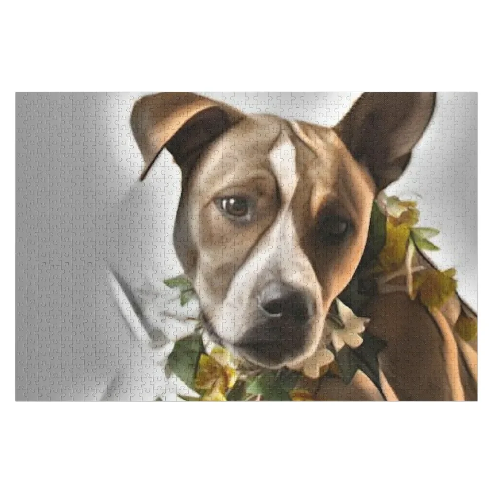 

Pit bull art for PitBull terrier Lovers will love this beautiful painting of this gentle breed Jigsaw Puzzle Toddler Toys Puzzle