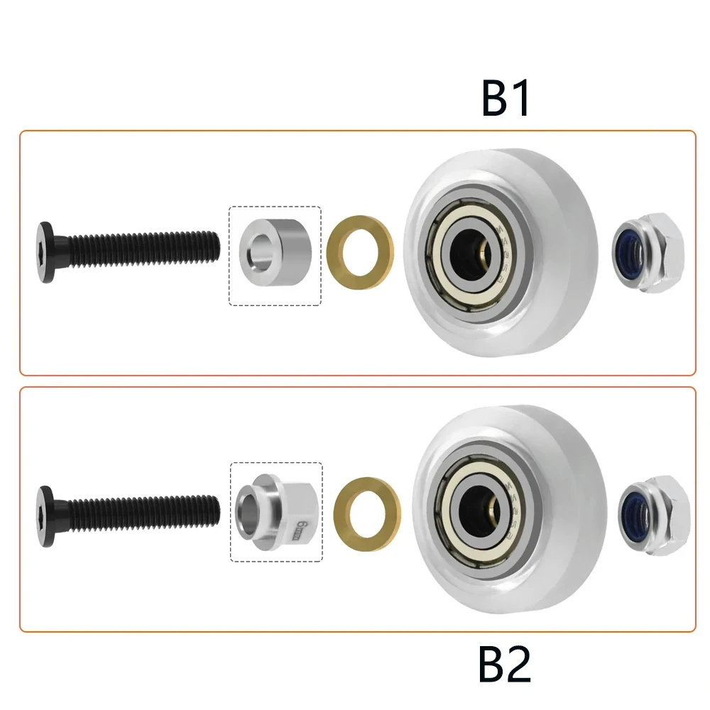 1Set Strong Solid pom wheel Kit Plastic wheel POM wheel V-type Idler Pulley for V-Slot rail OX CNC for CNC 3D Printer