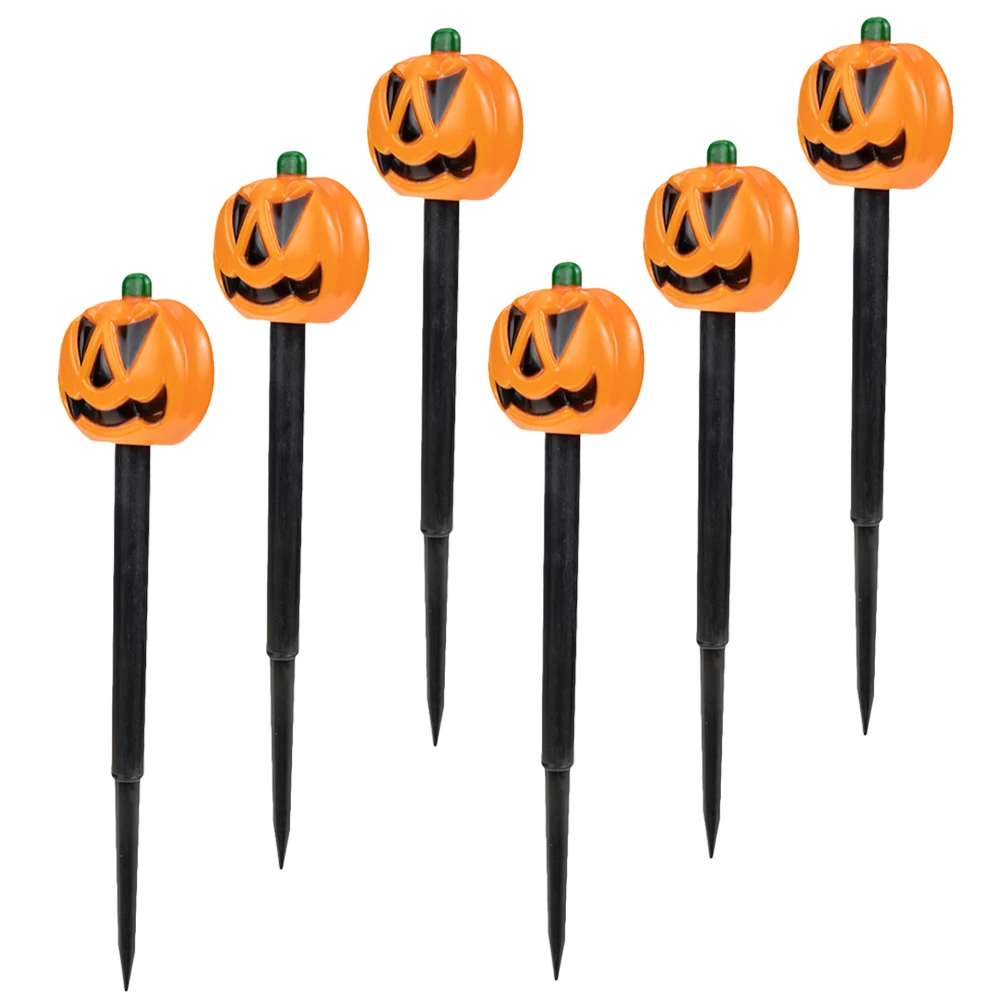 

6pcs Halloween Pumpkin Yard Sign Outdoor Lawn Decoration Plastic Stake Signs for Garden Courtyard Halloween Party Patio