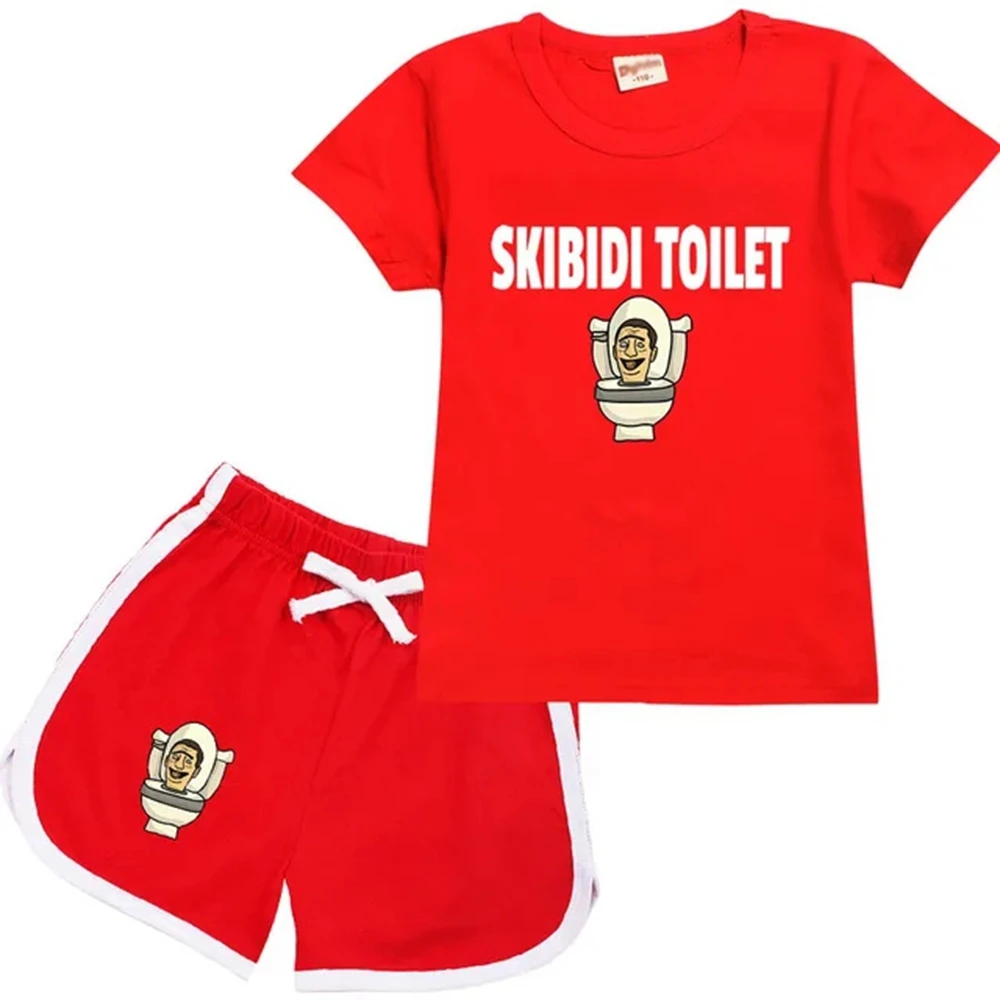 Game Skibidi Toilet Merch T Shirt Kids Short Sleeve T-shirt Shorts Two Piece Sets Boys Sportwear Toddler Girls Outfits