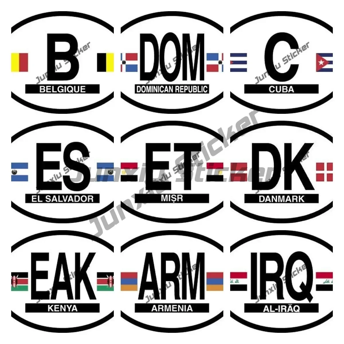 Anguilla Armenia Australia Belgium GREAT BRITAIN GB Denmark DK Isle of Man GBM Hrvatska HR Oval Country Code Waterproof sticker