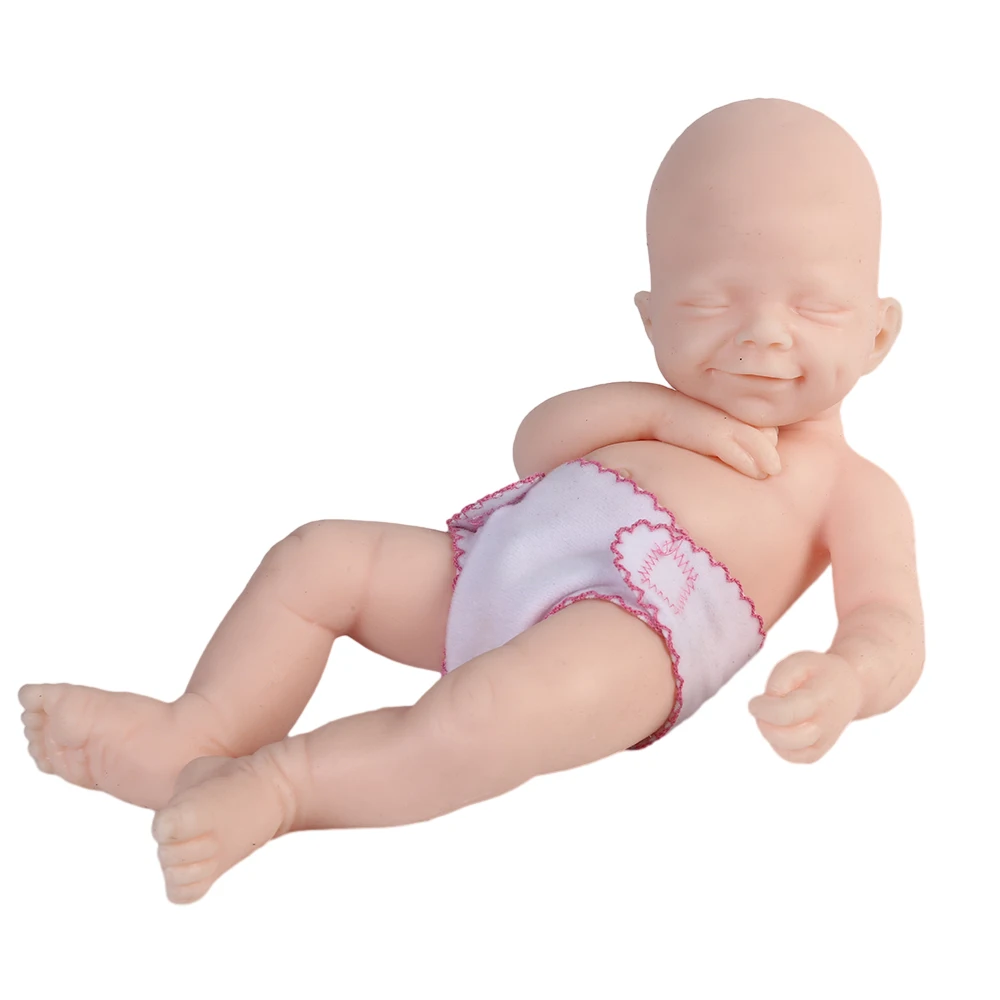 COSDOLL 15,7 Zoll 1,9 kg volle Silikon-Reborn-Puppen, realistisches schlafendes Jungenspielzeug, unbemalt, unvollendete Puppen, DIY leere Spielzeug-Sets