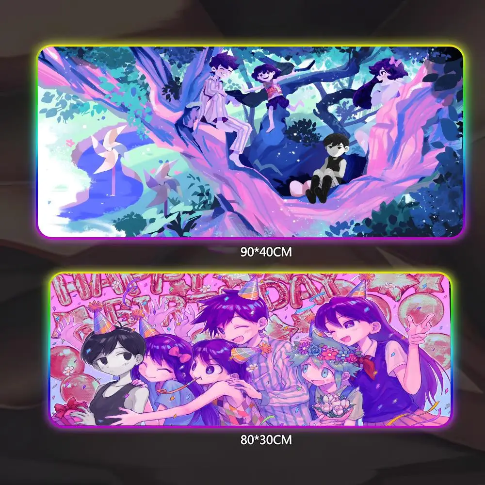 

KawaiS Anime Omori Mouse Pad Gamer Luminescence Led Mouse Pad Gaming Table Rgb Deskmat Keyboard Pc Mousepad