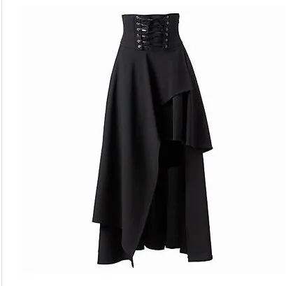 

Faionable Gothic Lolita f Skirt with Bowtie Sweet Pleated Midi Skirt Polyester Fiber Pure Color Spring Summer New Arrival