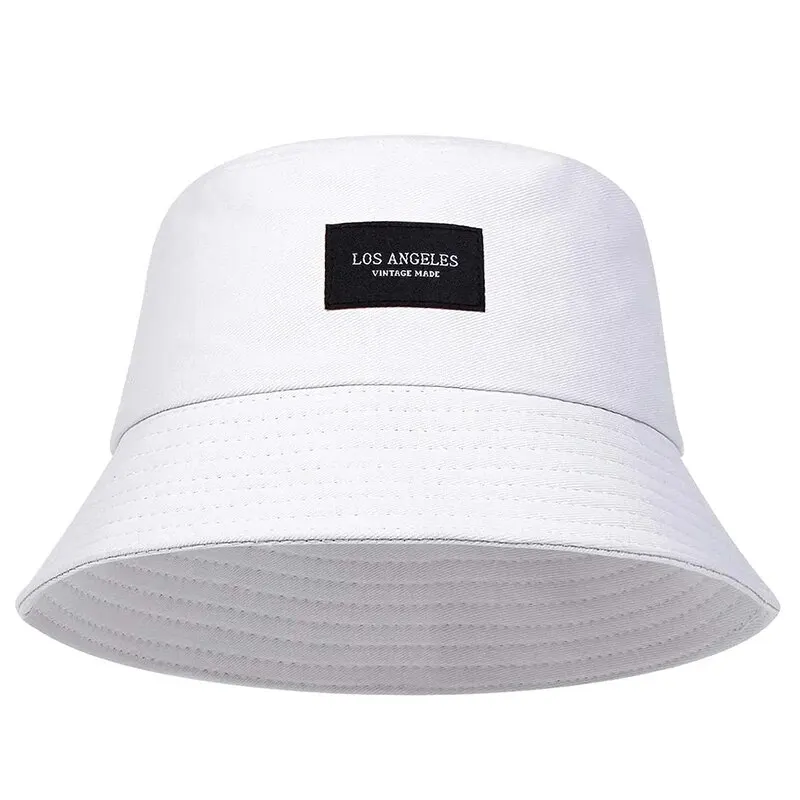 Unisex LOS ANGELES naklejka z literami kapelusze typu Bucket czapki rybackie Outdoor Casual Cap kapelusz z filtrem przeciwsłonecznym