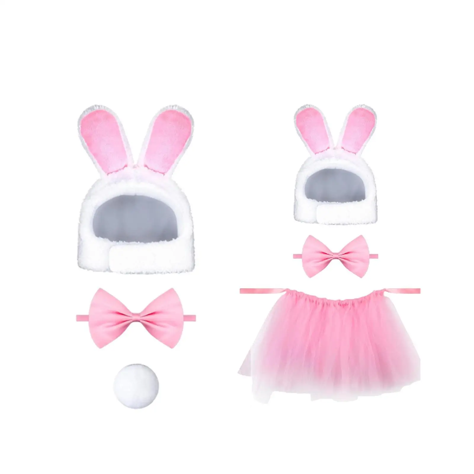 3x Pet Bunny Costume Set Outfits Accessory Lovely Bunny Ears Ornament Cosplay Fancy Dress up for Photo Props Daily Halloween