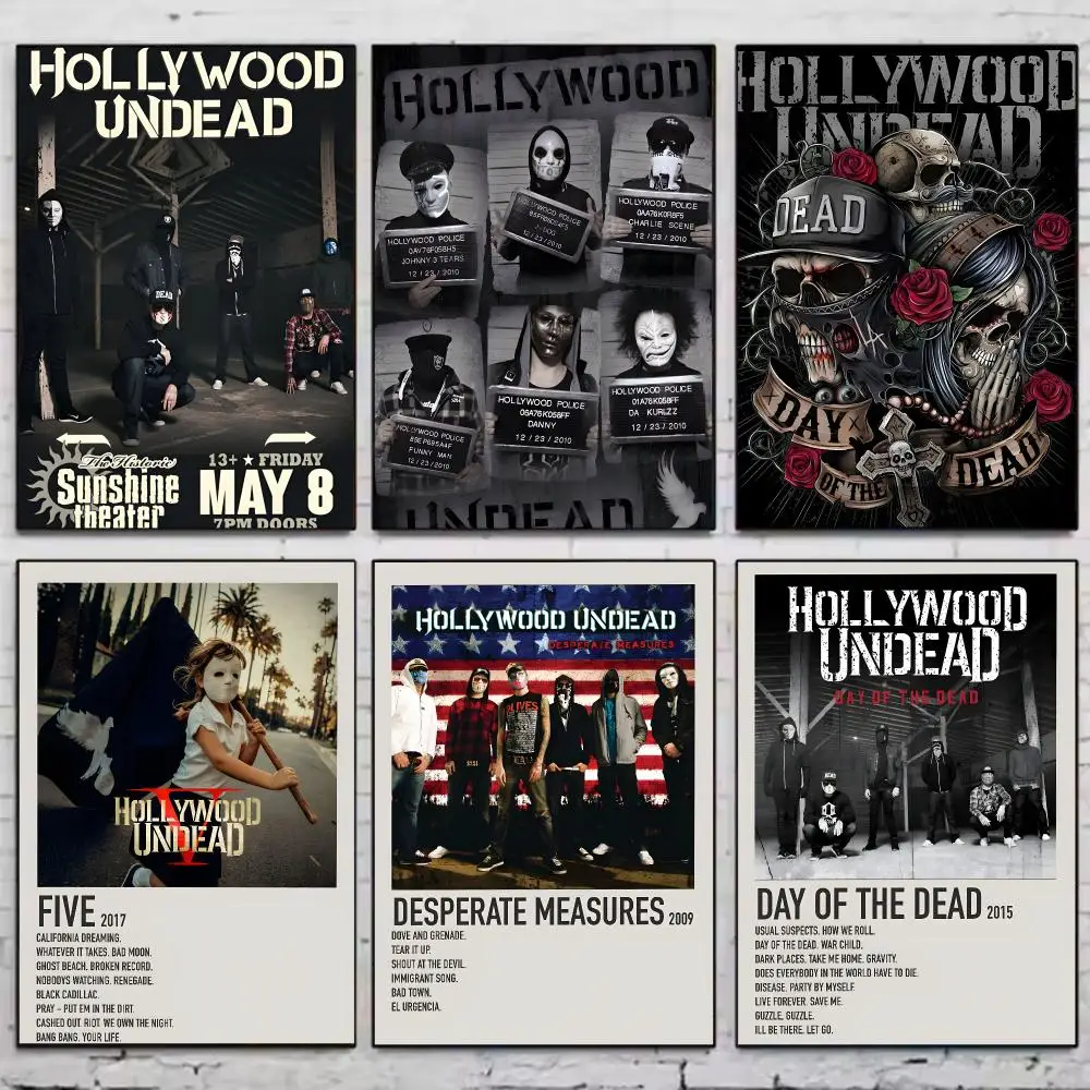 Metal Band H-Hollywood Undead  Poster Trendy Wall Art Aesthetic Room Decor Print Living Room Bedroom Home Decoration
