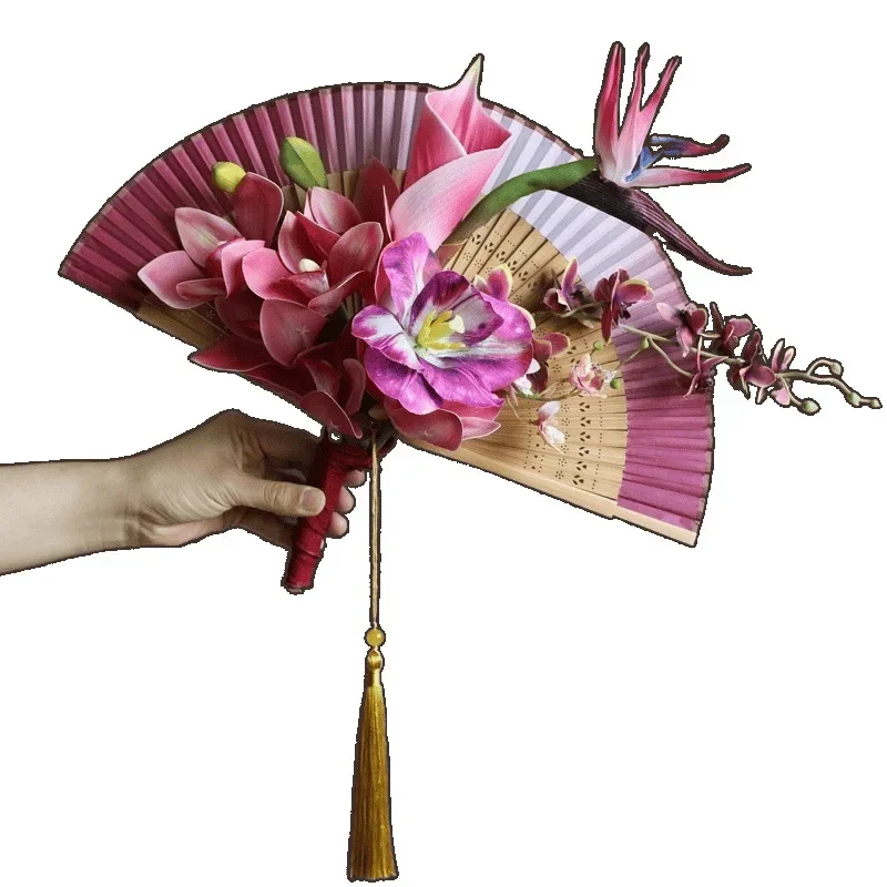 

Handmade wedding wedding products, folding fans, bouquets, bridesmaids and bridesmaids, engagement bouquets, Xiuhe