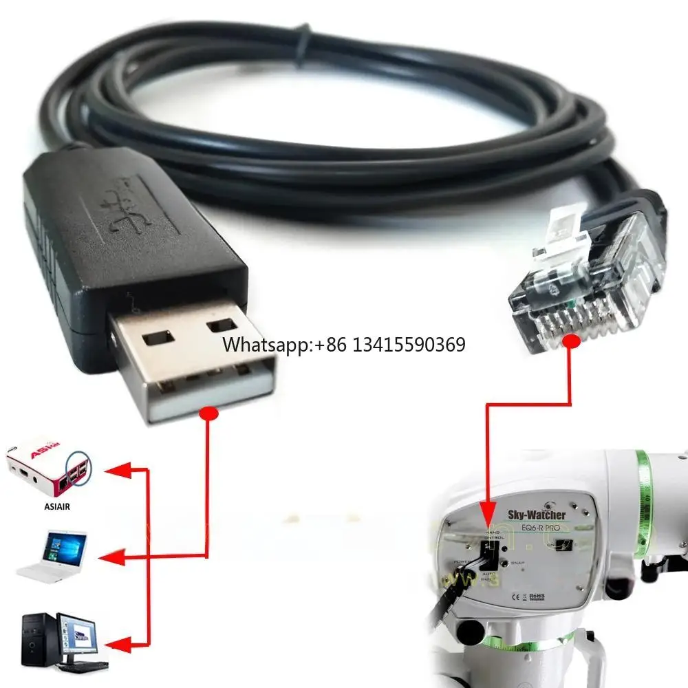 USB to RJ45, DB9 Asiair Pro Plus Computer PC to Skywatcher Mount Hand Control EQ5 AZ,N EQ6 R,GT,Pro_