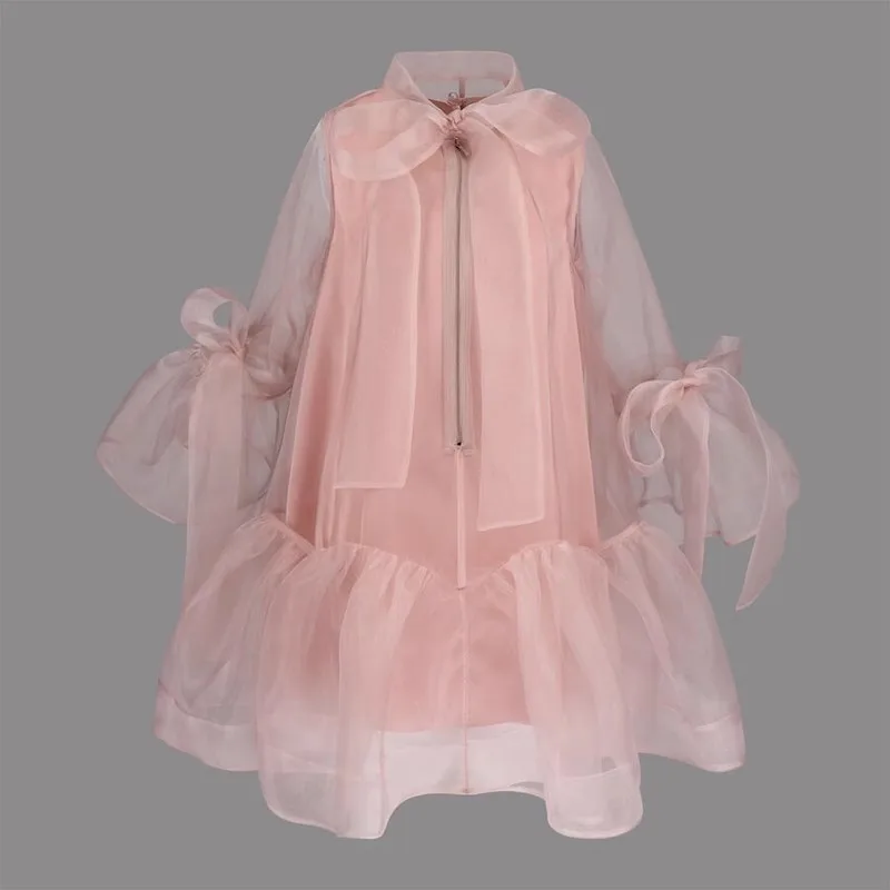 2024 French Stylish Girls Dress for Kids Silk Fairy Girl Princess Costume Children Baby Ruffled Frocks Elegant Banquet Dresses