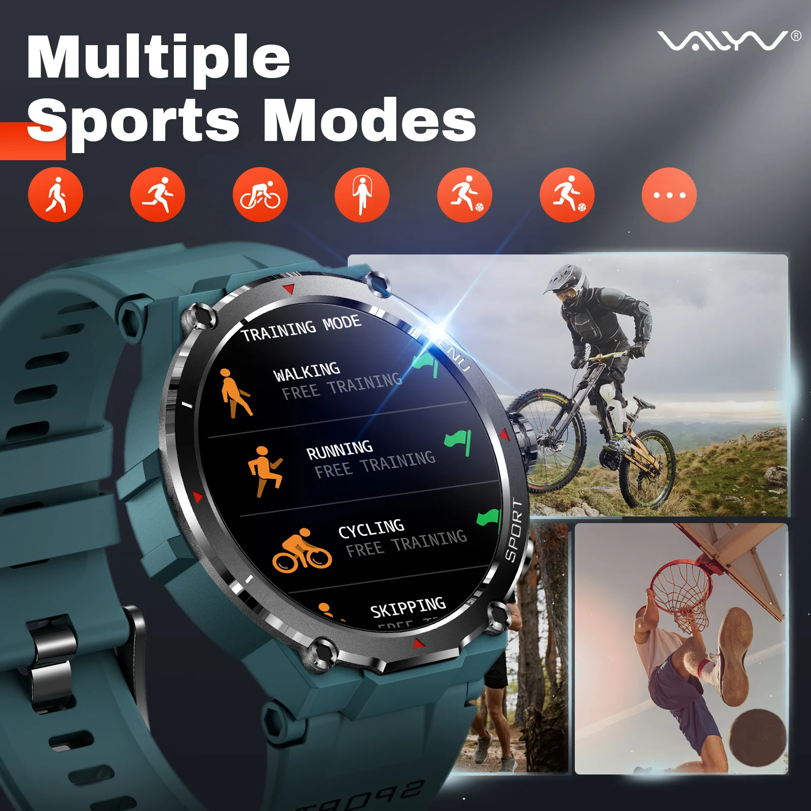 EIGIIS Military Smart Watch for Men 1.32’’ HD Rugged Fitness Tracker with Heart Rate Sleep Monitor Pedometer Sports smartwatch