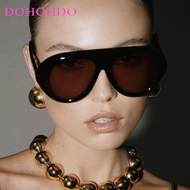 

DOHOHDO New Candy Color Pilot Oversized Sunglasses Fashion Big Frame Luxury Brand Design Sun Glasses Women Trending Shades UV400