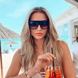Oversized Women Sunglasses 2026 Shield Shape Luxy Design Big Frame Rivet Shades Sun glasses Woman UV400 Sunglass zonnebril dames