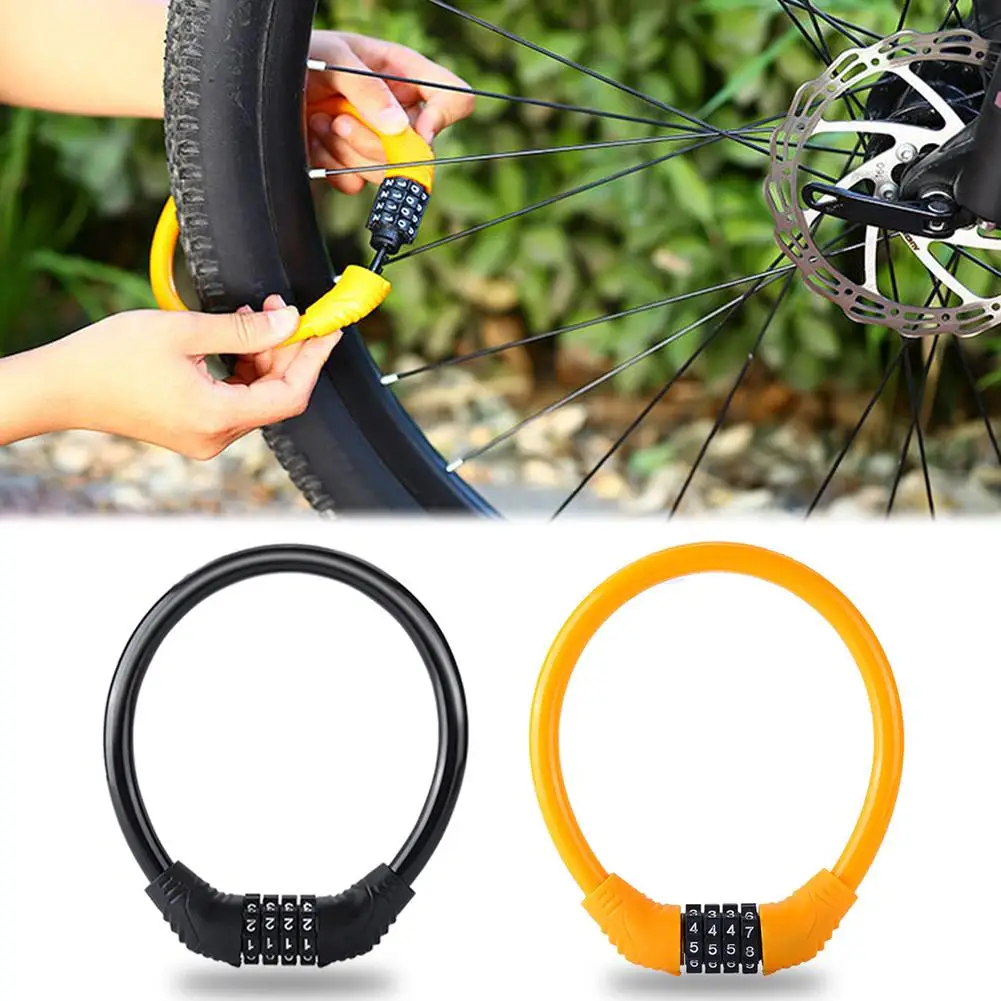 

Bike Safety Lock Anti-theft Password Security Cable Lock Portable Combination Code Padlock for MTB Road Bike Motorcycle Sco L2Y7