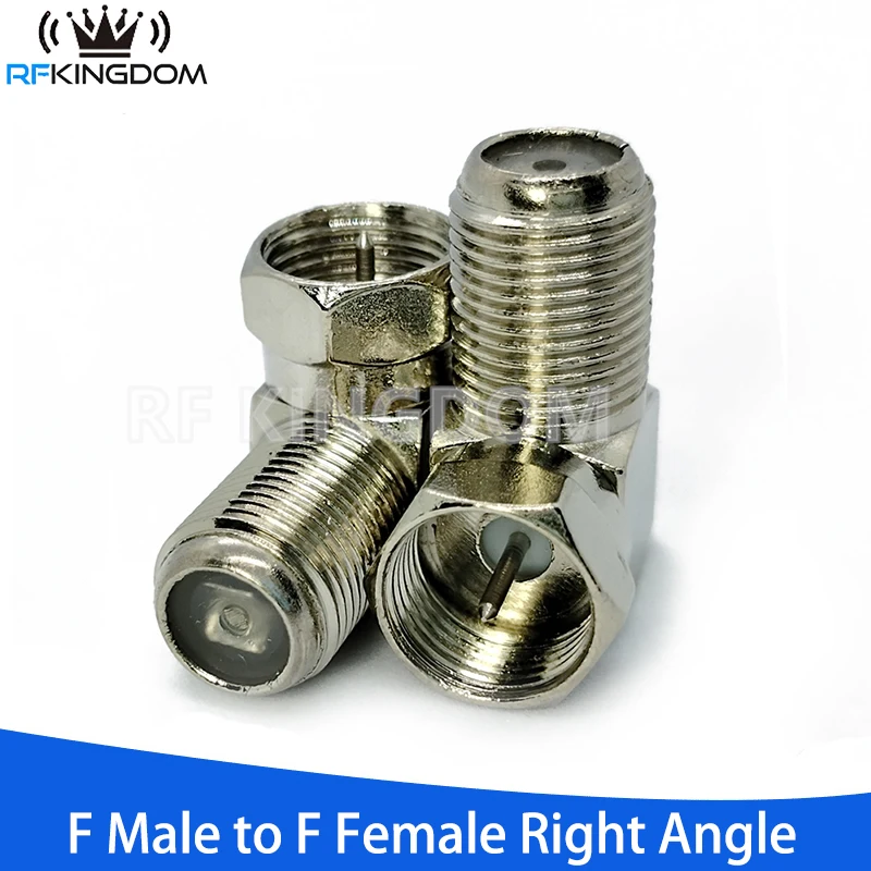 F Male to F Female Right Angle Adapter Socket Cable SAT TV Adapters 90 Degree RF Coaxial Connector