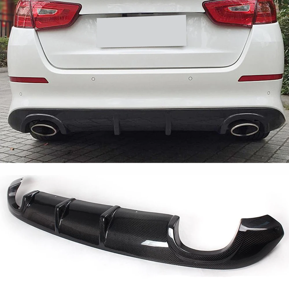 FRP Black / Carbon Fiber Auto Car Rear Bumper Diffuser Lip Spoiler for KIA K5 Optima 2013-2017 Rear Diffuser Lip Guard